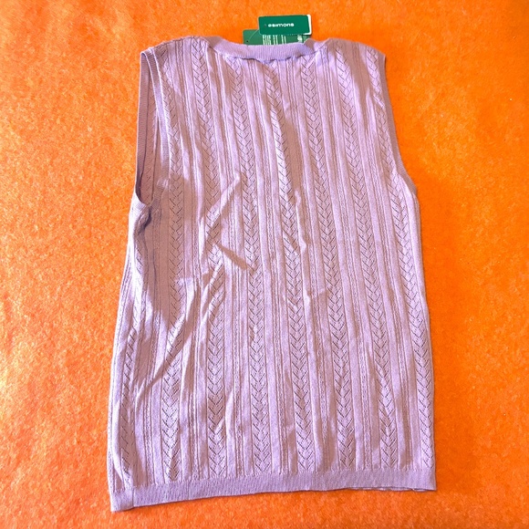 Dusty pink pointelle knit openwork cami tank top NWT - Picture 6 of 6